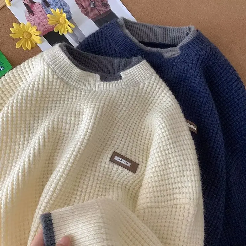 

Мужской осенне-зимний круглый свитер большого размера Ne Long Sve Faion, повседневный облегающий свитер с верхом, модный топ