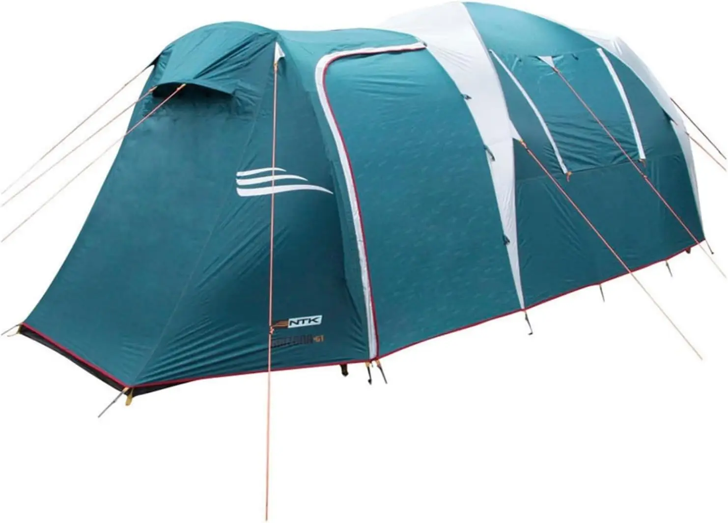 Tienda Ntk Arizona Gt de 9 a 10 personas para acampar en familia | Tienda de campaña de 17,4 x 8 pies con 2 habitaciones, 2 puertas, cúpula 100% impermeable y