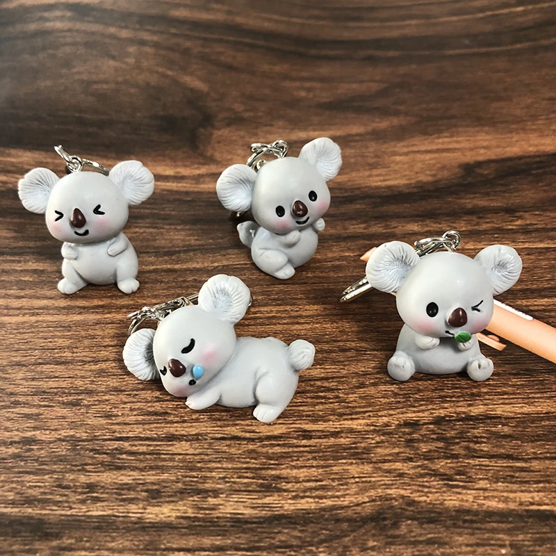 Cute 3D Otter Koala Flamingo Animal Keychains Key Ring For Women Men Cartoon Creative Pet Pendant Bag Box Car Holder Accessories