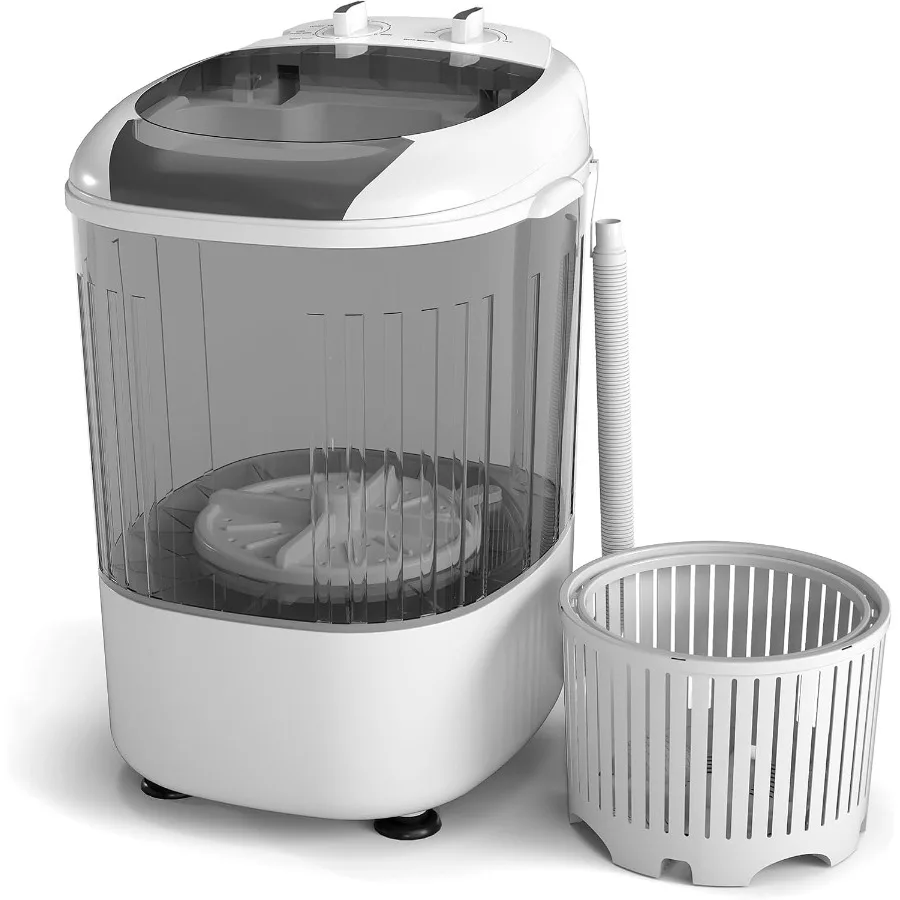 

Compact Mini Portable Washing Machine with 5.5 lbs Capacity Featuring Spin Tub and Drain Hose for Convenient Laundry Solutions