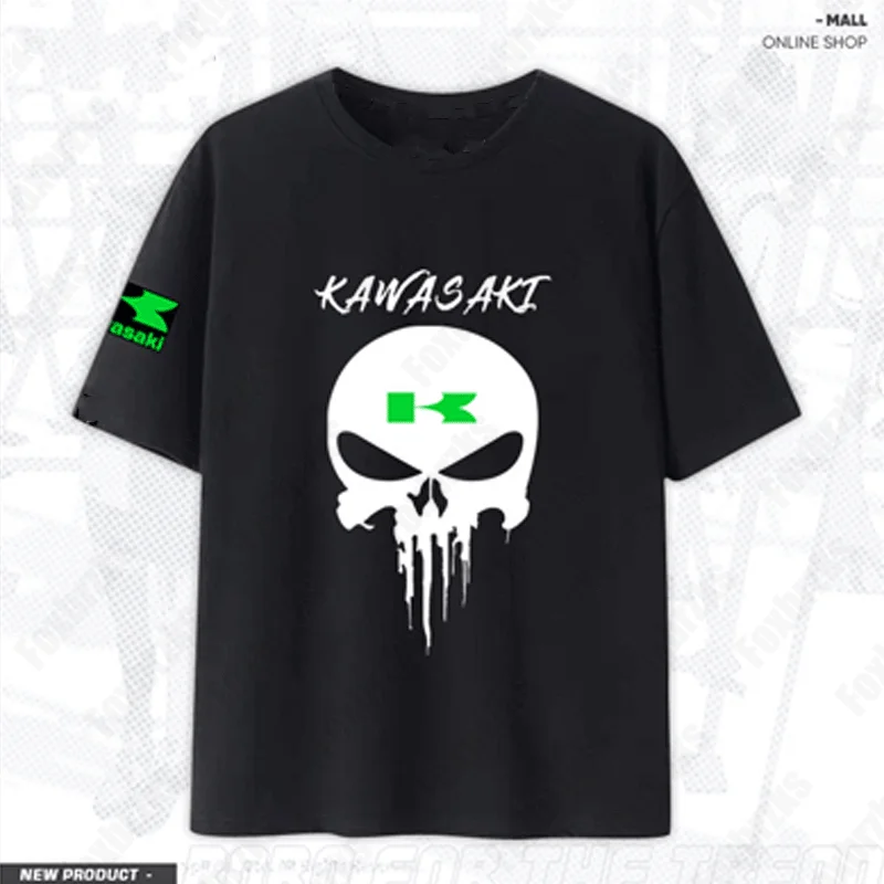 2024 Men T Shirt Casual Kawasaki Racing Team Demon Claw T-shirt Oversized Graphic Sports Tops Breathable Streetwear Tees