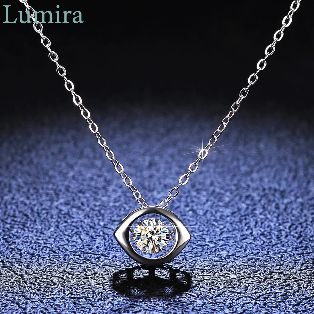 

Lumira Devil's Eye Pulsating Heart Pendant Platinum PT950 Necklace Women's 0.5 Carat Moissanite Delicate Necklaces Jewelry