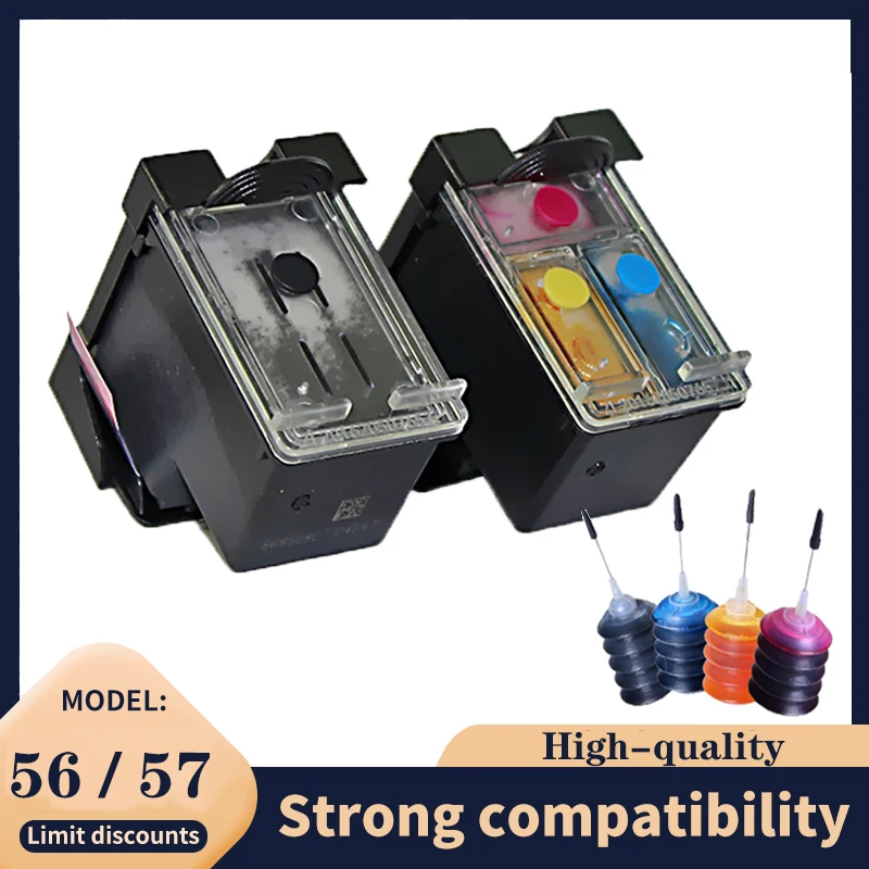 Vilaxh ل HP 56 HP 57 XL 56 57 خرطوشة حبر Deskjet 5150 450CI 5550 5650 7760 9650 PSC 1315 1350 2110 2210 56xl 57xl طابعة