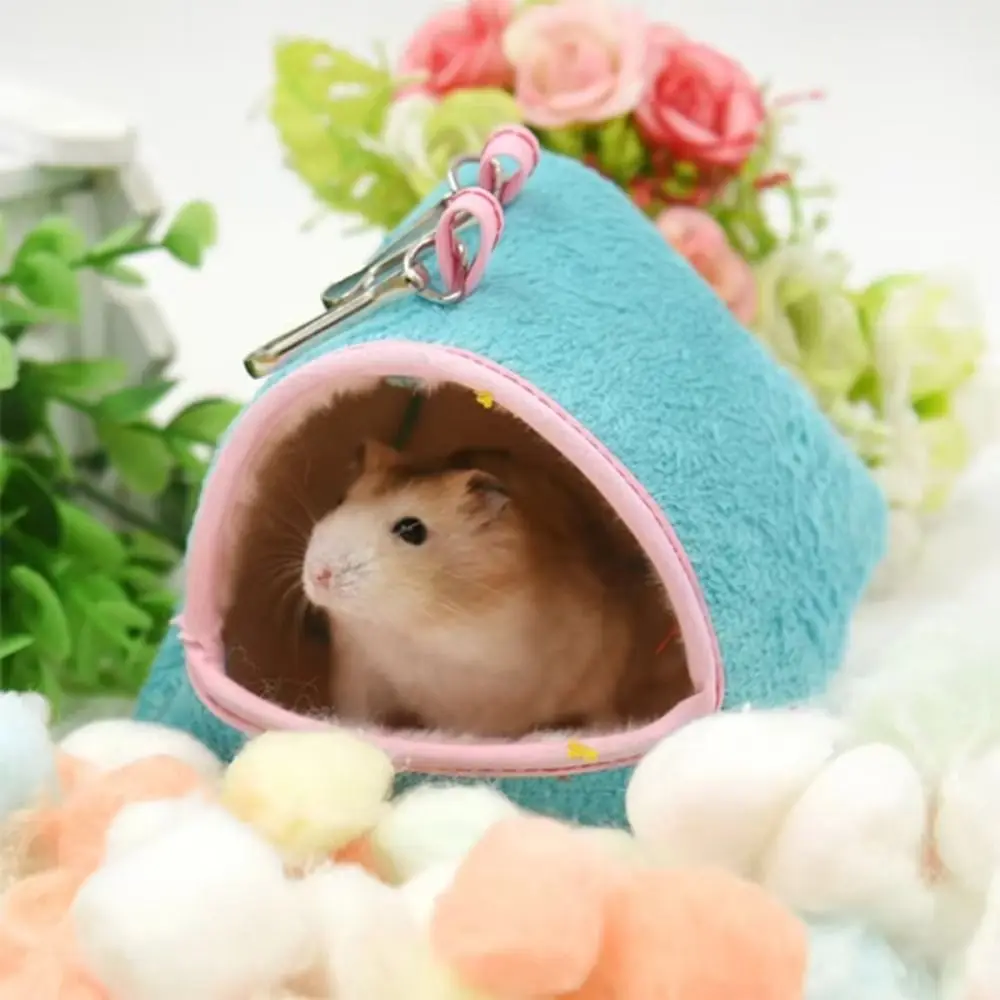 Creative Cotton Hamster Hammock Blue/Pink Comfortable Hamster Cage Swing Warm Soft Small Pet Nest Squirrel