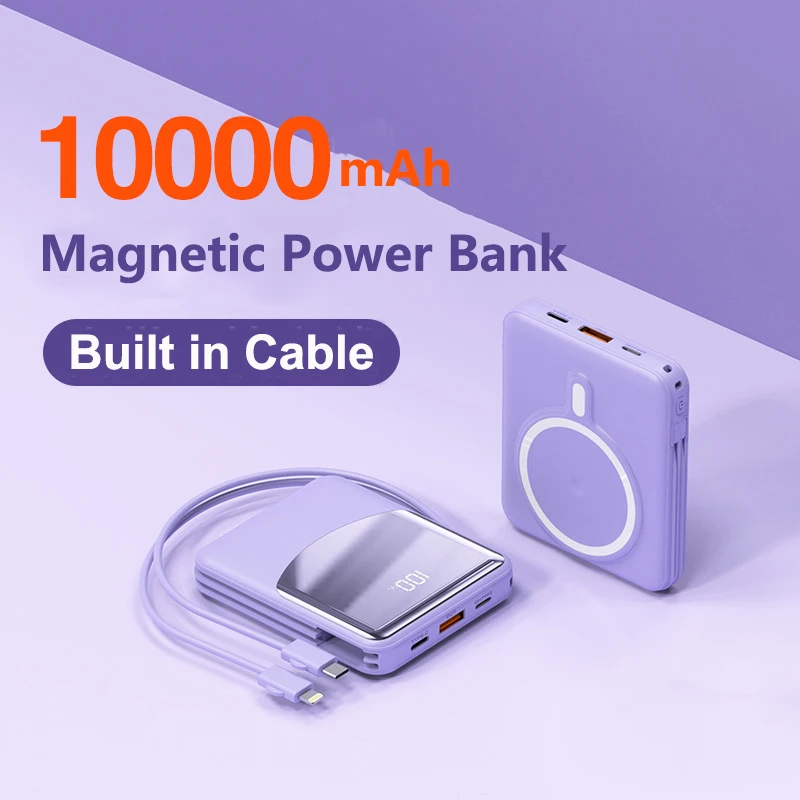 

10000mAh Magsafe Power Bank Magnetic Wireless Charger 22.5W Fast Charging Powerbank For iPhone 16 15 14 13 12 Pro Mini Poverbank