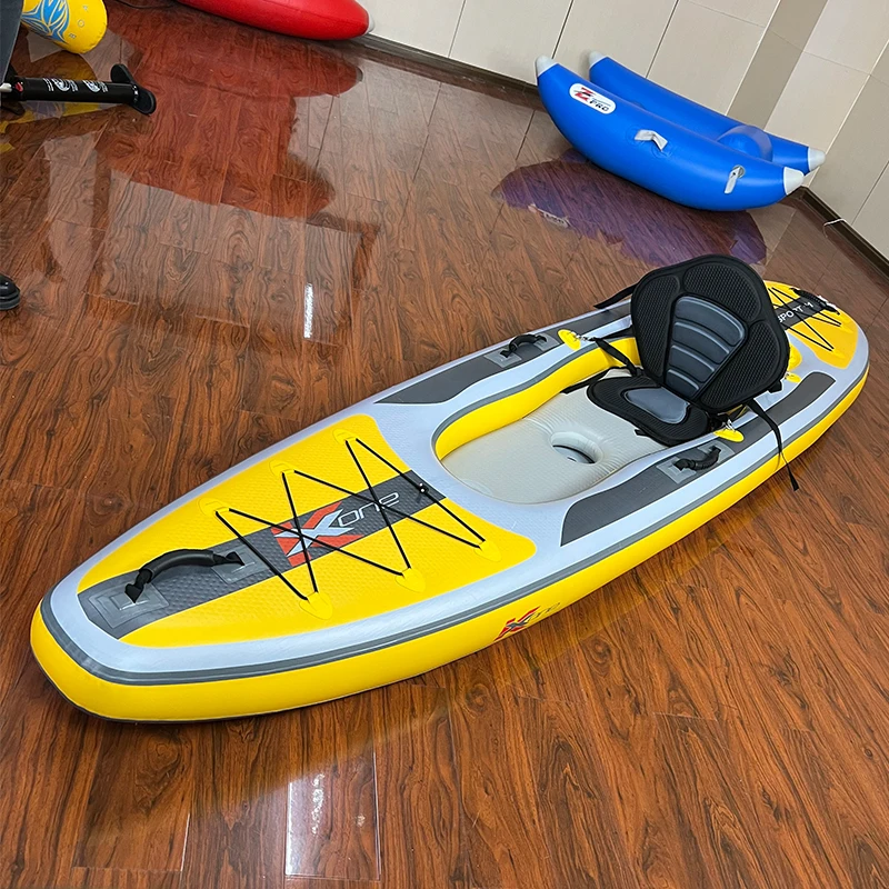 ZEBEC Kxone Woosung Dropshipping Pinna Drive Sea Pesca Sedile singolo Kayak Sit on Top Singolo in vendita