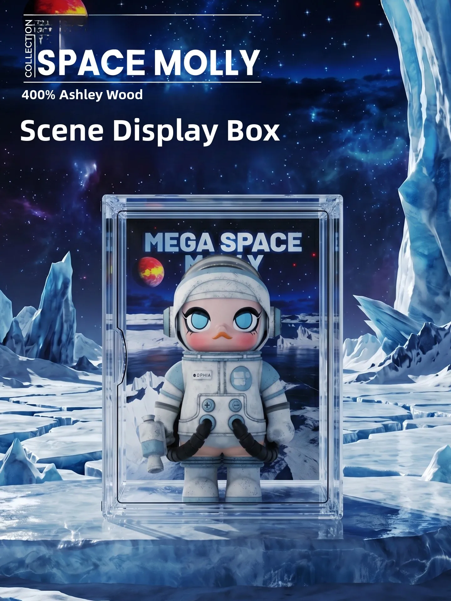 molly400-ディスプレイボックス-アシュリーウッド-400-フィギュアショーケース-収納オーガナイザー-スクエアプラスチックケース-コレクターと大人向け