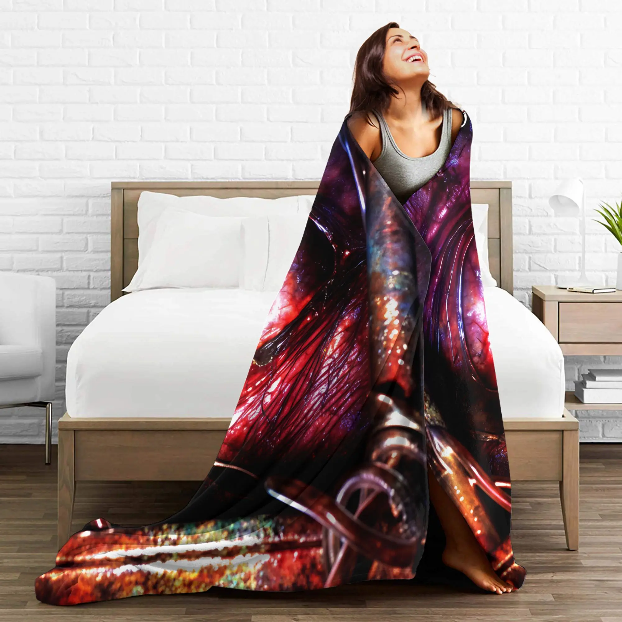 سوبر بطانية ناعمة الشرور المقيمين الزخرفية أفخم رمي بطانية ديكور المنزل الموضة الفانيلا المفرش غطاء سرير أريكة #4