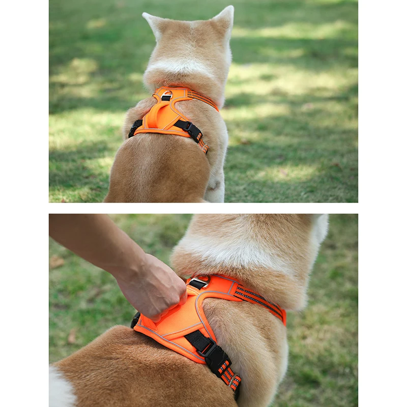 1000D Oxford Cloth Reflective Pet Dog Harness Service Dog Vest with Vertical Handle Adjustable Dog Collars For Big Medium Dogs