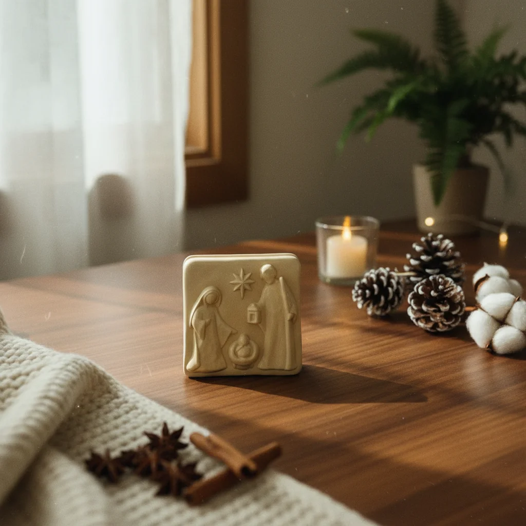 Christmas Resin Box Dual Use Embossed Christmas Box Artisanal Look Decorative
