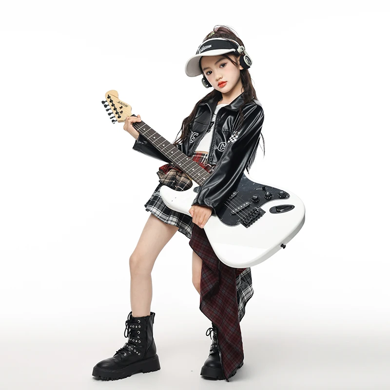 الأولاد الهيب هوب البلوز بولي Leather سترة جلدية السراويل البضائع الفتيات K-pop الشارع الرقص الملابس مجموعات أطفال الأطفال المراهقين أزياء الموضة