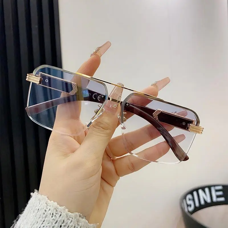 بدون شفة مربع النظارات الشمسية النساء للجنسين الخشب الحبوب المعابد الصيف موضة الإناث ظلال الذكور نظارات شمسية UV400 التدرج H4S2