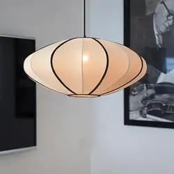 Wabi Sabi LED Pendant Light Lantern Led Hanging Chandeliers for Living Room Dining Room Bedroom Fabric Decor Suspensopn Lamps