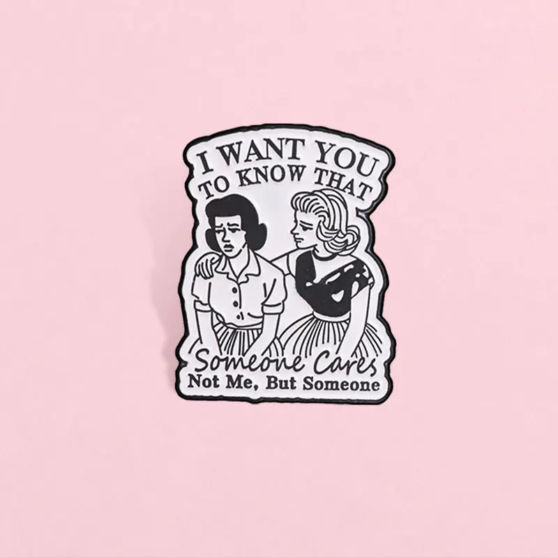 European and American Retro Girl Brooch Double Figures Funny Metal Badge Wacky Fashion Pin Accessories