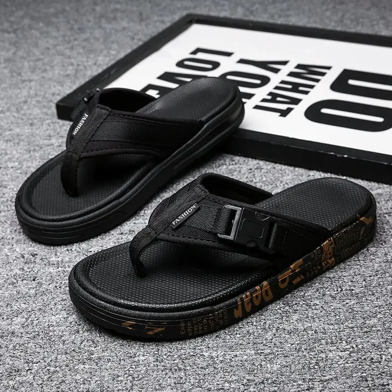 Platform Men's Shoe Beach Male Slipper Shiatsu Flip Flops Cheap Shoes Liquidation Designer Luxury 2025 Fashion Elegant Low Price