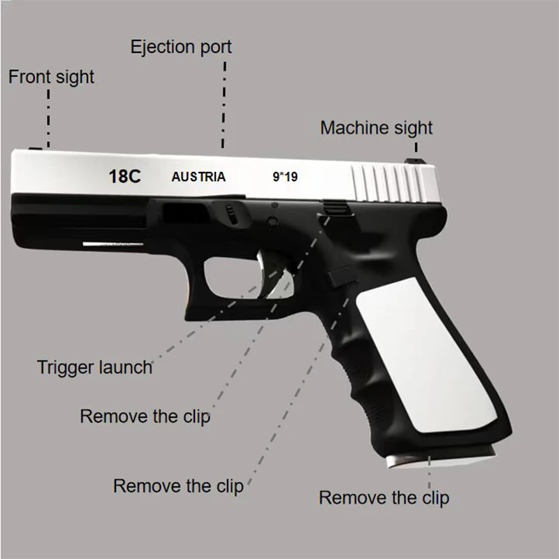 Nouveau. Pistolet à balle molle automatique pour garçons, odorà air comprimé, arme de tir CS, M1911