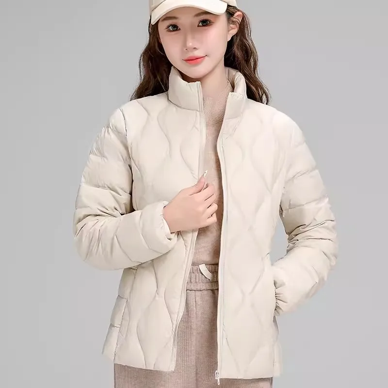 Herfst Winter Nnew Down Pjacket Vrouwen Mode Zakken Korte Opstaande Kraag Slanke Warme Katoenen Jas Dames Bovenkleding Tij B495