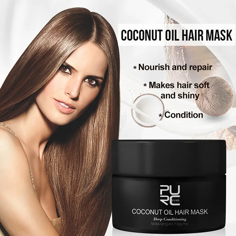 Hair Mask Coconut Oil Hair Care Mask Treatment Dry Damaged Hair Revitalize Hair Straighten Soft Smooth Moisturize Hair Care