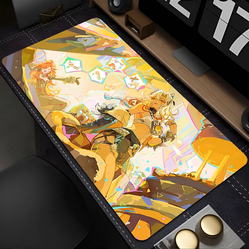 Tapis de souris pour ordinateur portable, armoire de bureau, clavier, PC, grand tapis de bureau HD g-genshin Impact Xilonen, tapis de souris en caoutchouc antidérapant étendu