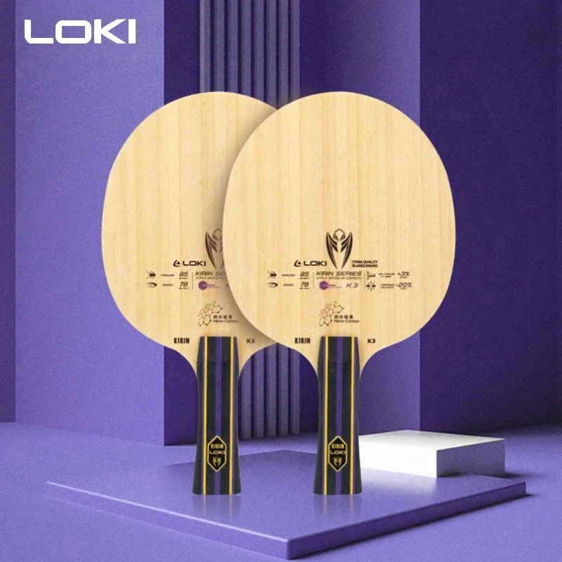 Loki kirin k3 lâmina de tênis de mesa diy 5 madeira e 2 nano carbono ataque rápido arco lidar com ayus ping pong paddle para trem iniciante