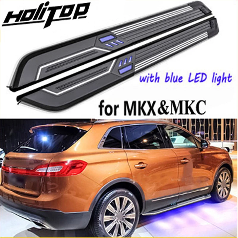 LED running board/side bar/side step for LINCOLN MKC MKX/Nautilus 2015-2025,with LED fashion light,newest model,can load 300kg