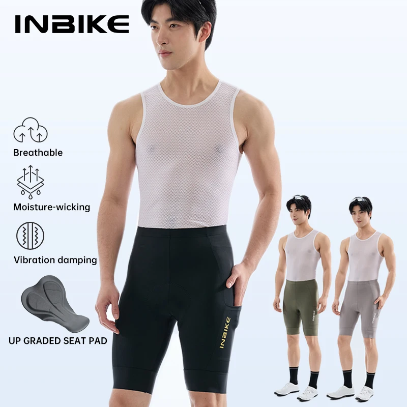 

INBIKE Men's Bike Shorts 3D Padded MTB Cycling Road Bike Biking Pants Clothing Mountain Riding Bicycle Shorts with Side Pockets