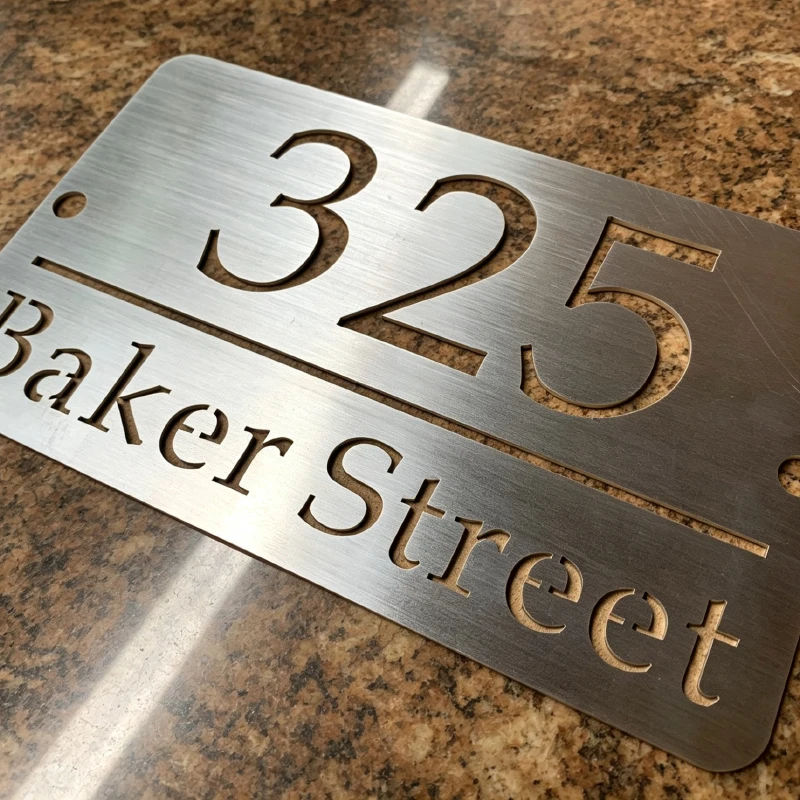 30x18cm/20x12cm Stainless Steel Door Plates Hollow House Numbers Custom Signs Outdoor Floating Street Road Garden Address Boards
