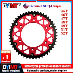 45T - 52T Motorcycle Rear Sprocket For HONDA CR125R CR250R CR500R CRF250R CRF450R CRF250F CRF250X CRF150F CRF230F CRE125R