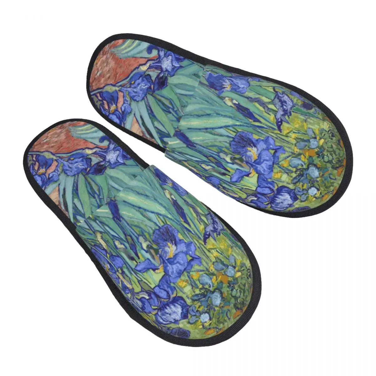 

Irises By Vincent Van Gogh House Slippers Soft Warm Art Flowers Painting Memory Foam Fluffy Slipper Women Indoor Outdoor Shoes