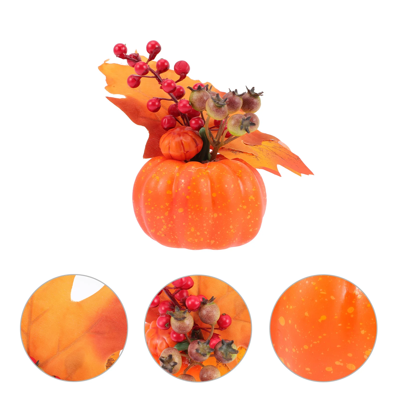 1 pcs Premium Plastic Silk Flower Fake Pumpkin Maple Leaf nament Lifelike Decorative for Home Halloween Perfect Thanksgiving