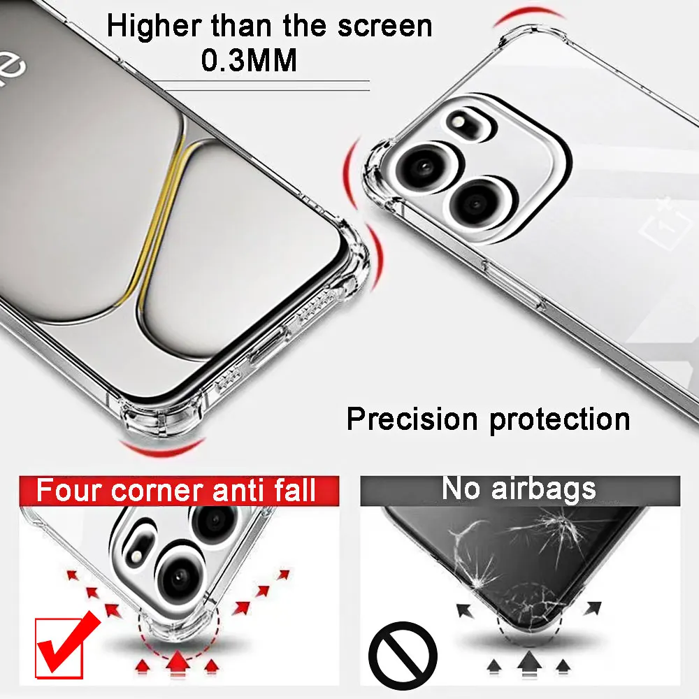 Shockproof Protective for Oneplus Nord Ce 6 5 4 3 2 Lite 5g Phone Case Transparent Clear Soft TPU Back Cover 1+ One+ Ce6 Ce5