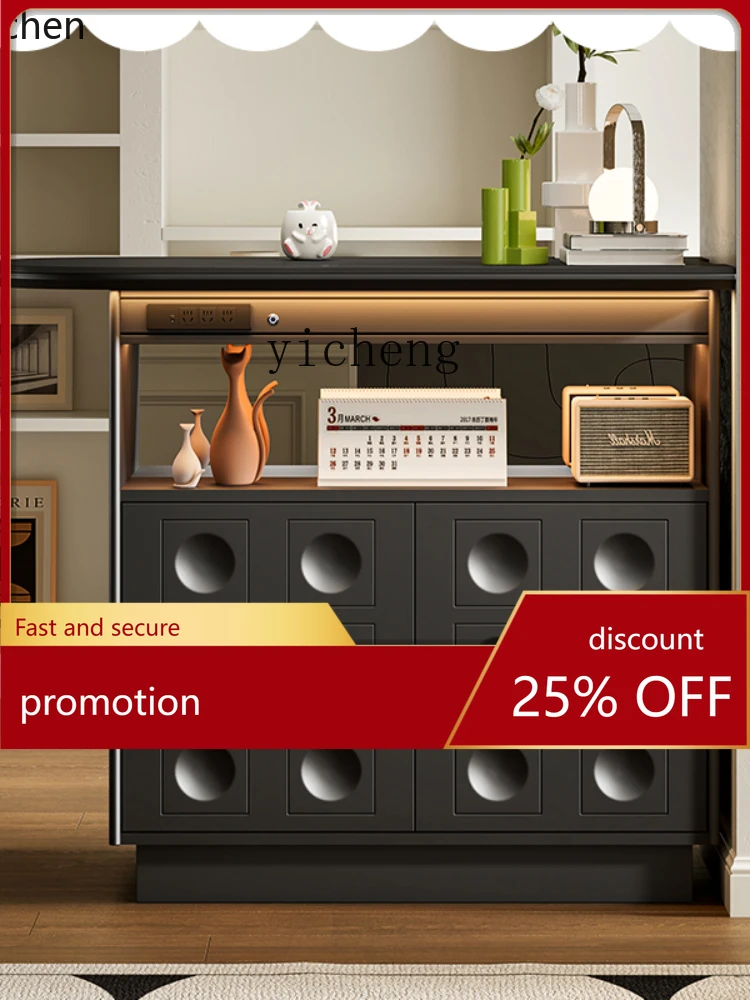 

YFY Solid Wood Stone Plate Partition Integrated Small Bar Family Living Room Bar Counter Bar Cabinet