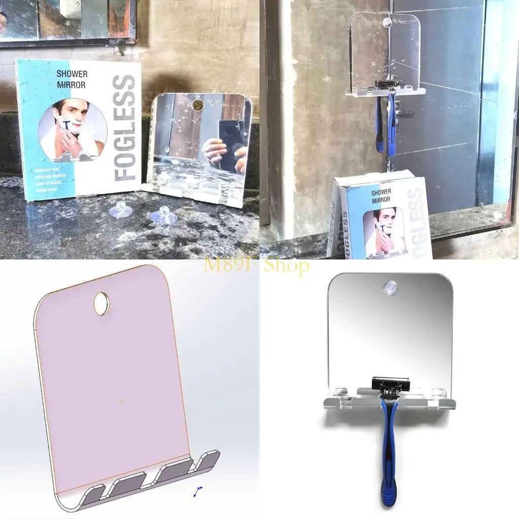 

M89F Портативное зеркало для душа в ванной комнате, бесплатное дорожное зеркало для туалета, присоска для бритья