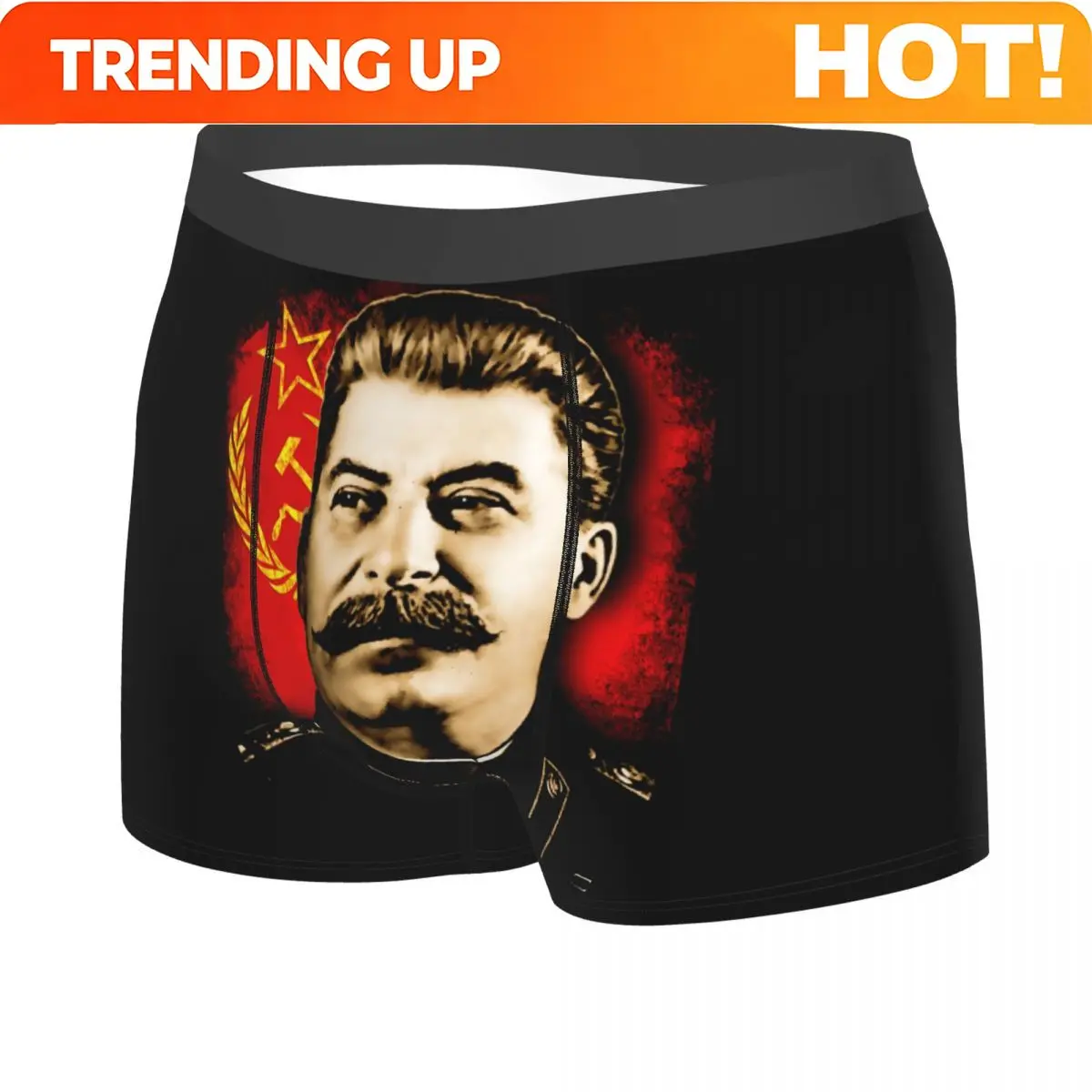 Custom Allied Nations Joseph Stalin Underwear Men USSR Flag Communist Russia Boxer Briefs Shorts Panties Breathbale