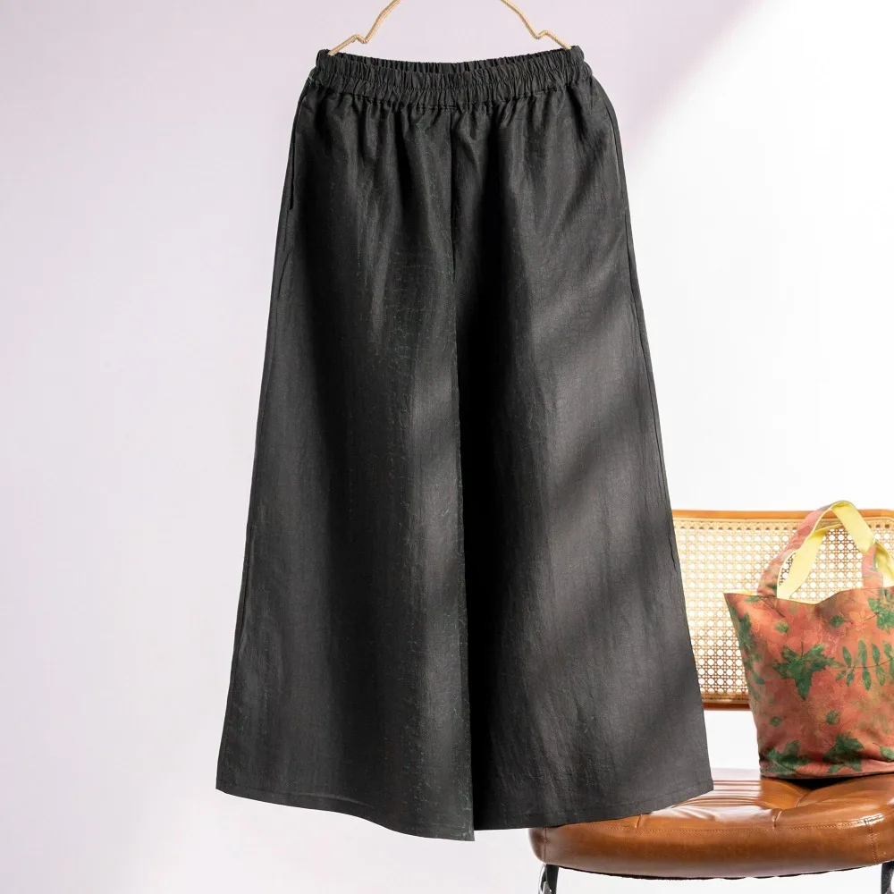 Women's New 100% Natural Mulberry Silk Fragrant Cloud Yarn Turtle Pattern Transparent Color Lazy Style Simple Straight Leg Pants