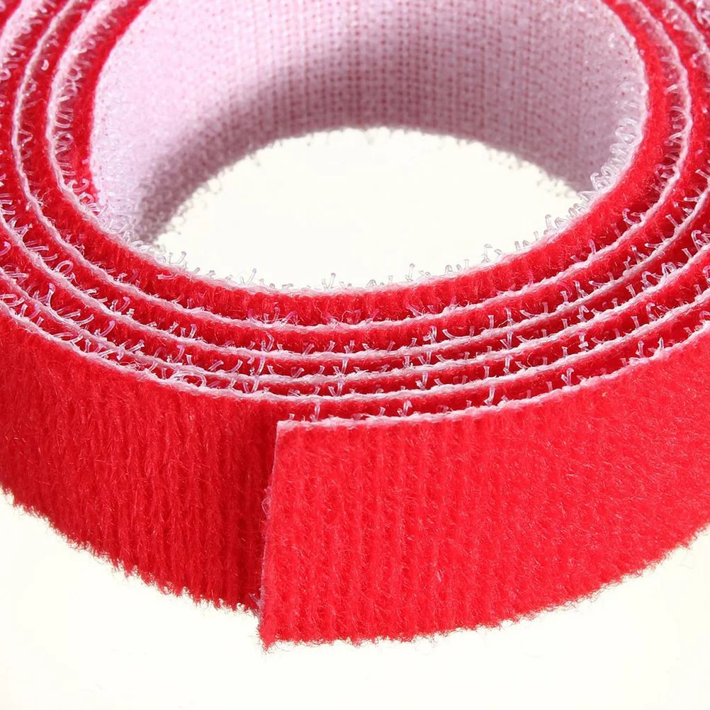 

2x100cm Nylon Tape Hook and Loop Cable Straps Reusable Wire Organizer for Home Office USB Power Cords Management Red