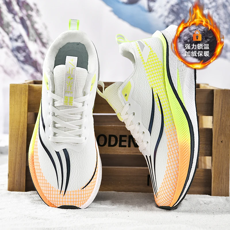 Thermal Men Sport Running Shoes Keep Warm Women Athletic Jogging Sneakers Comfortable Winter Snow Marathon Shoes