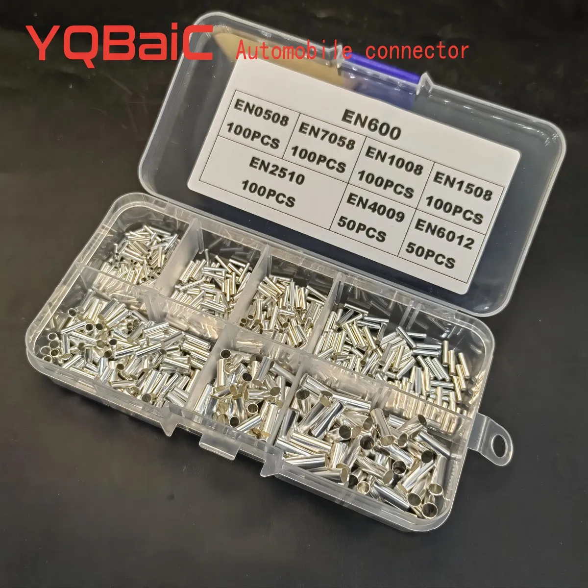 

EN600Pcs Tin-coated Copper Uninsulated Crimp Terminal 0.5mm2-6.0mm2 Bootlace Ferrules Cord End Electrical Wire Cable Connector