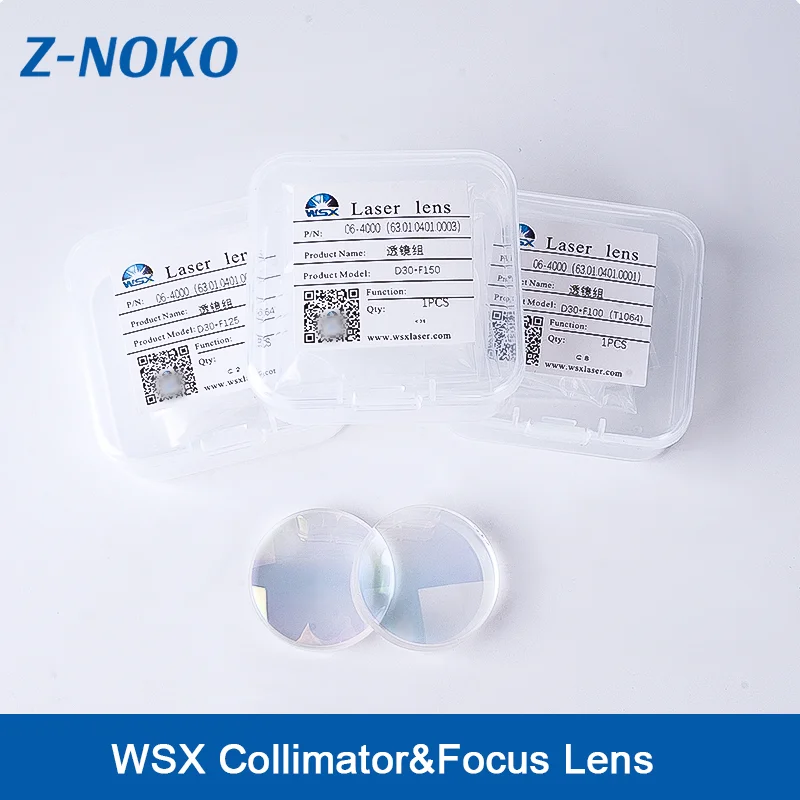 ZNOKO WSX Original Collimator Lens&Focus Lens D30 F75/100/125/150mm For WSX Fiber Laser Cutting Head