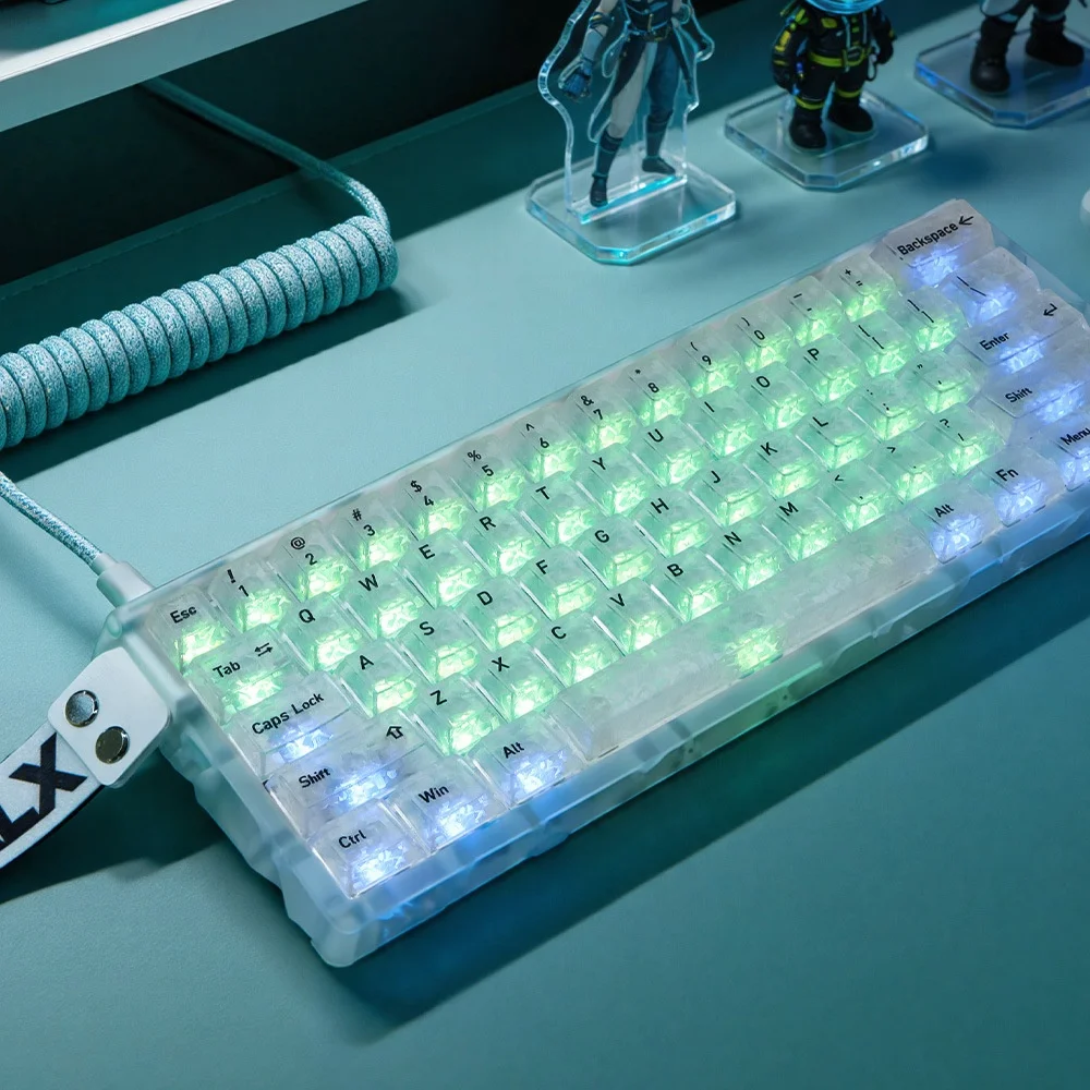 136 Keys Carbon Fiber Keycaps Forged Carbon Texture Engraved Translucent Custom Keycaps for Mechanical Keyboard Keycap Set