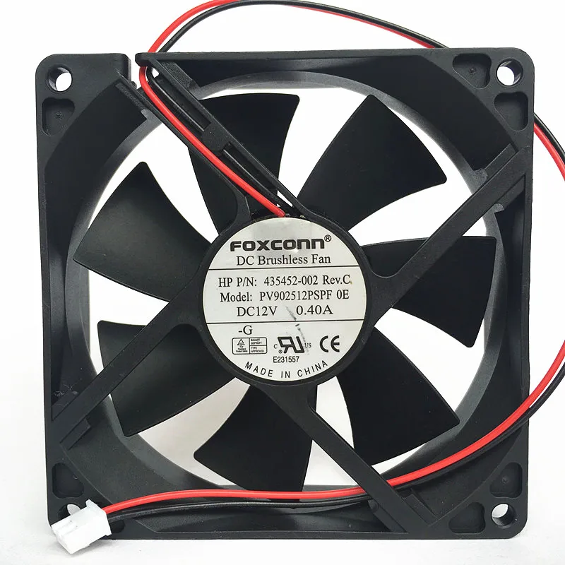 

FOXCONN PV902512PSPF DC 12V 0.40A 90x90x25mm 2-Wire Server Cooling Fan