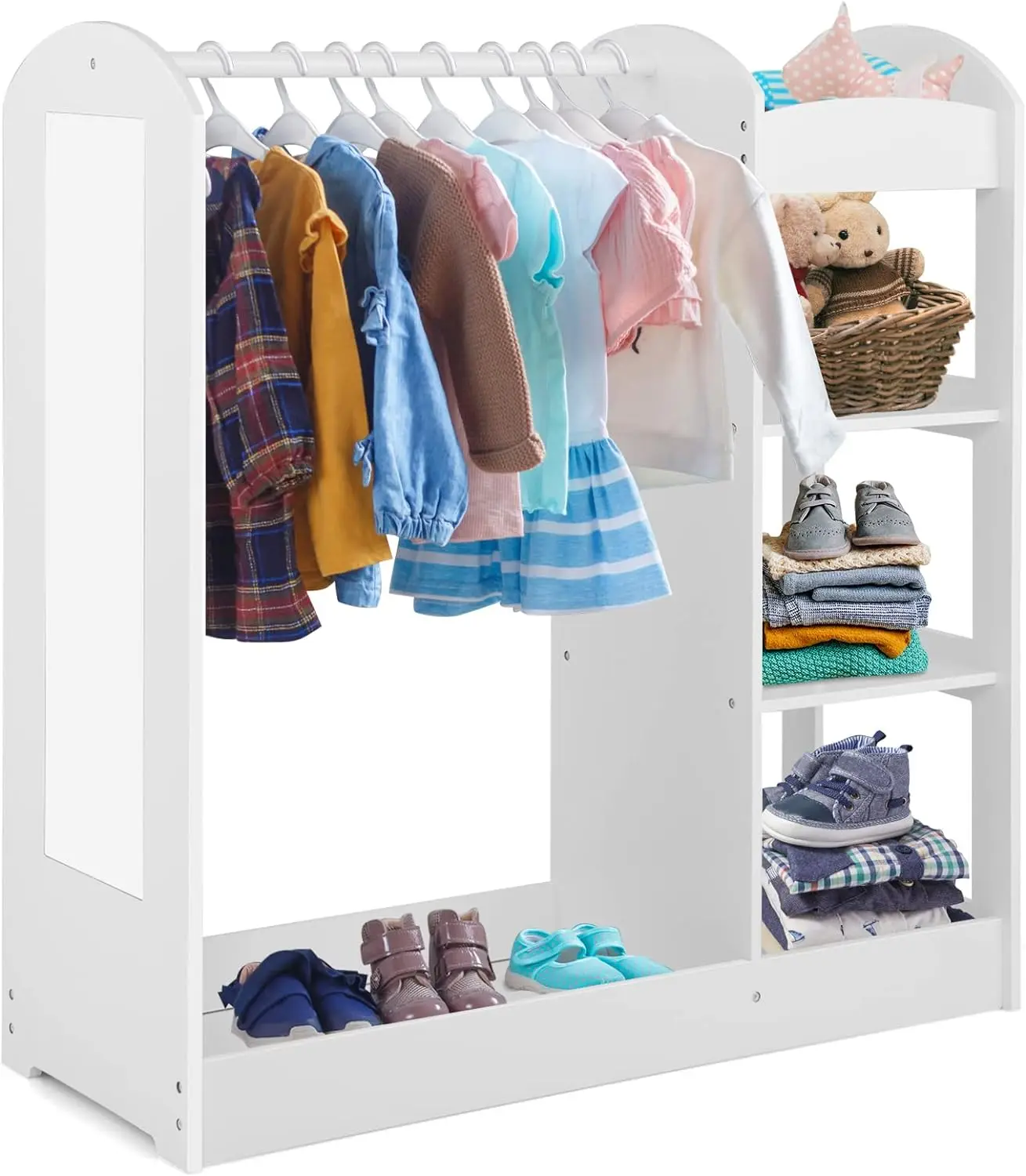 

Comfort corner Dress up Storage Clothes Rack,Bottom Tray, Prtend Dresser Organizer Center, Open Hanging Armoire Closet