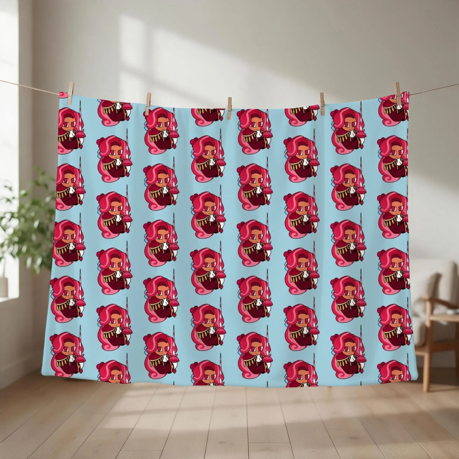 Raspberry Cookie Throw Blanket Sofa Soft Bed Fashionable Cute Blankets