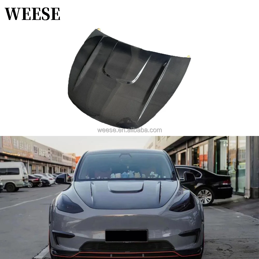 

WEESE Custom Real Carbon Fiber Engine Hood for Teslal Model Y Engine Cover Bonnet 2019+