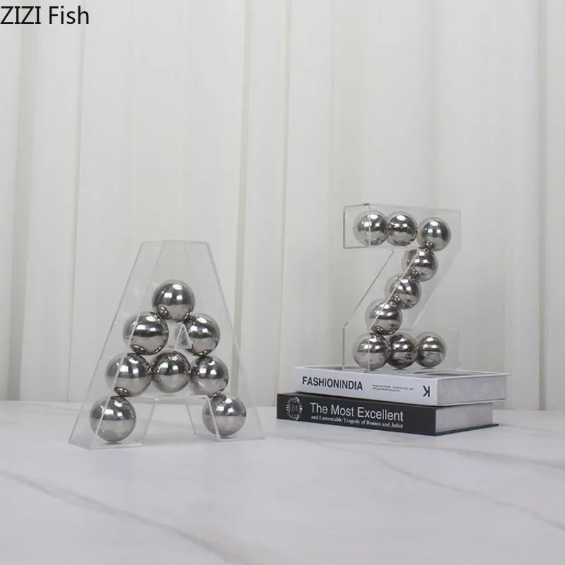 

Transparent Acrylic Letter Ornament Home Decoration Crafts Displaying Statues Art Sculpture Model Figurines Miniatures