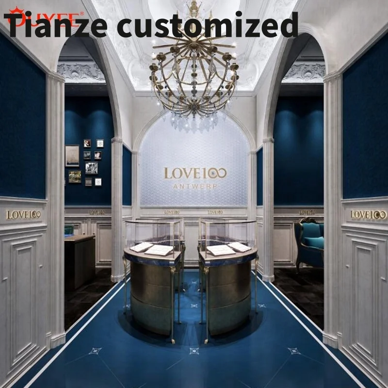 

Customized-Best Wall Showcase Design Retail Branding Jewelry Shop Names Jewelry Store