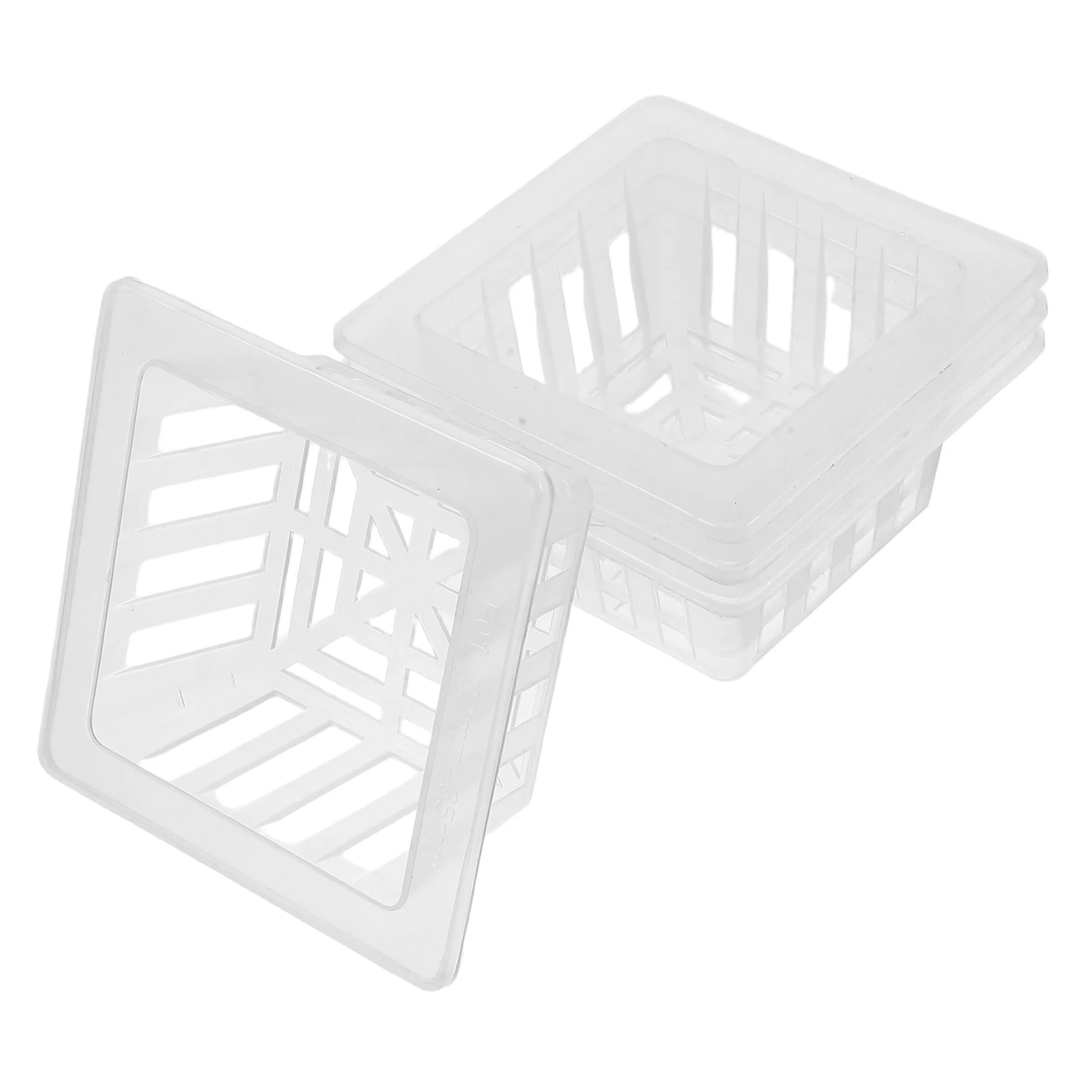 

4 pcs Hydroponic Planting Baskets Square Net Cups Garden Pot Containers Slotted Hydroponics System Accessories Water for Indoor