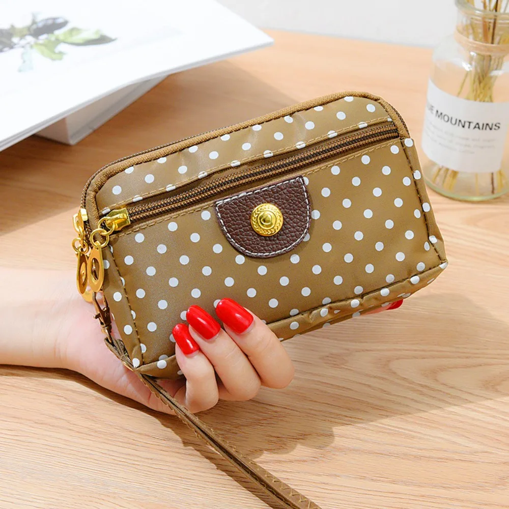 Fashion Nylon Female Short Wallet Large Capacity Multifunctional Zipper Purse Four Zippers Card Bag
