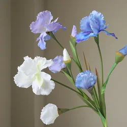 Lifelike Simulated Iris Flowers 77cm Long Stem Fake Iris Flowers For Home Table Decor Flower Arrangement Wedding Party Decors