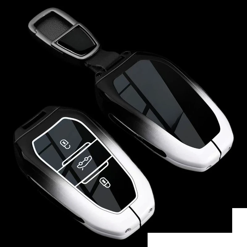 Zinc Alloy Car Key Case Cover Shell Protector Fob Holder for Peugeot 408X 408 508L 4008 5008 2008 301 Accessories Keychain